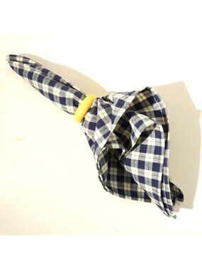 Longaberger Napkins 6 Pack #26778148 Blue Ribbon Plaid Cotton 19" Square New!